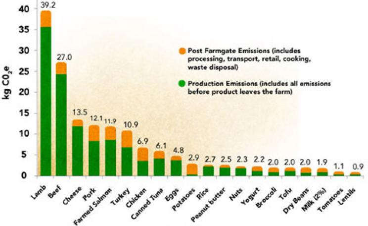 Footprint of food chart