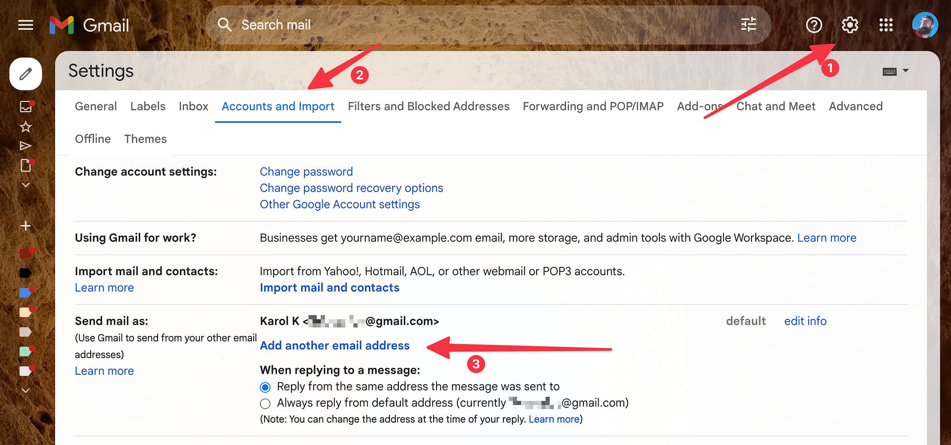 gmail sending settings