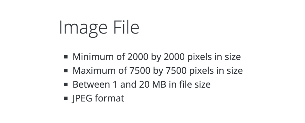 requirements for submitting an image