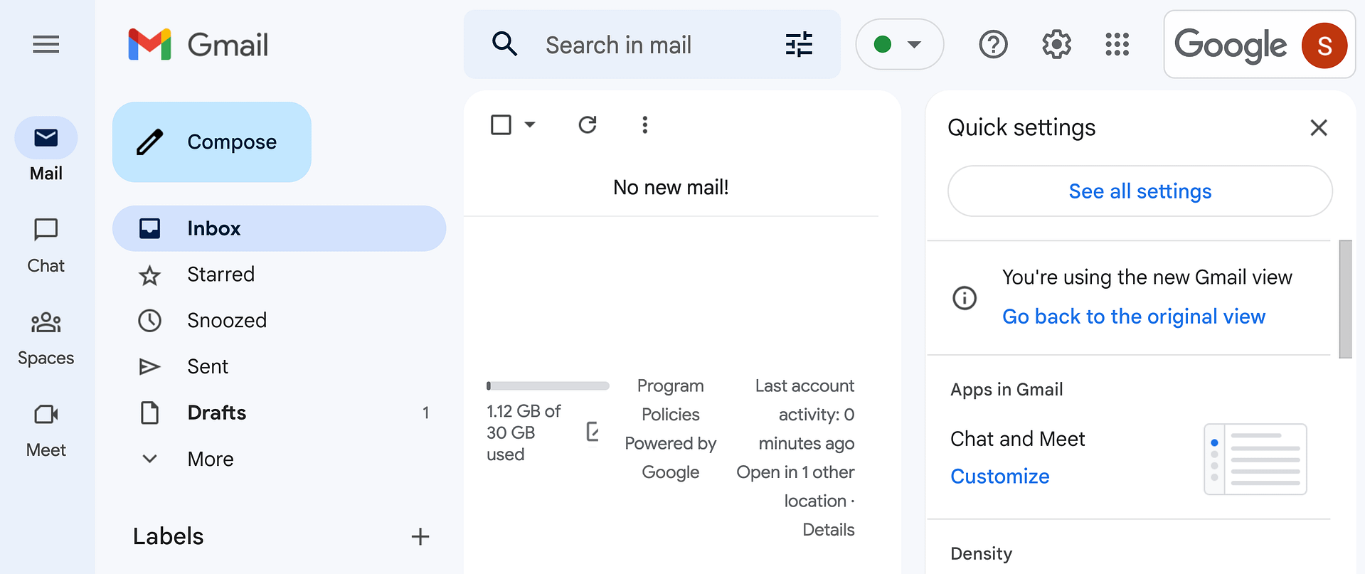 Gmail settings