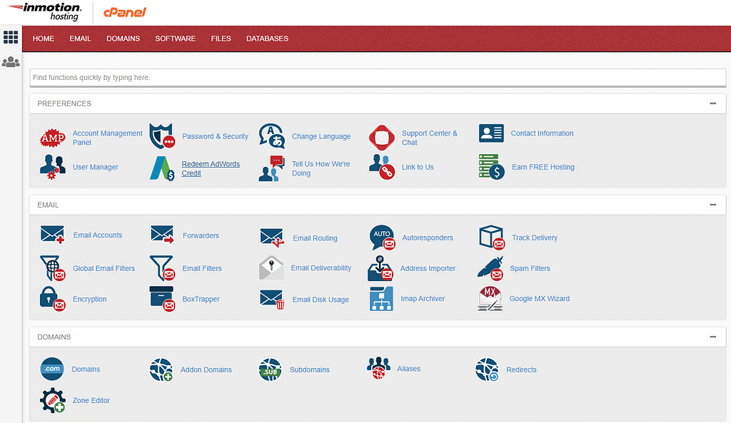 cpanel page 